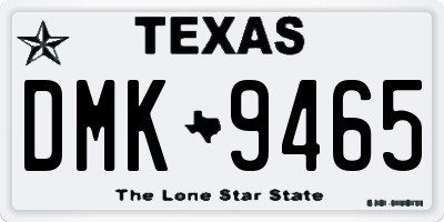 TX license plate DMK9465