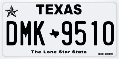 TX license plate DMK9510