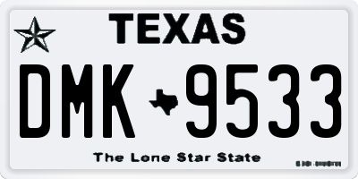 TX license plate DMK9533