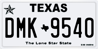 TX license plate DMK9540