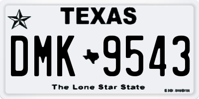 TX license plate DMK9543