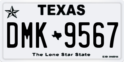 TX license plate DMK9567