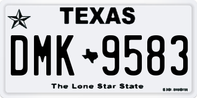 TX license plate DMK9583