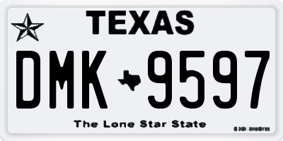 TX license plate DMK9597