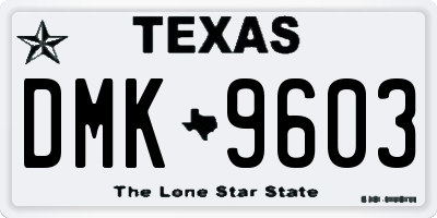 TX license plate DMK9603