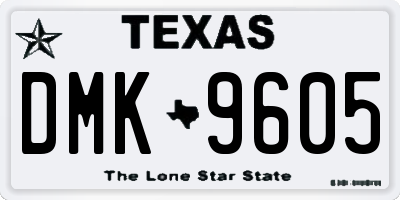TX license plate DMK9605