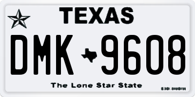 TX license plate DMK9608