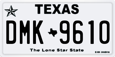 TX license plate DMK9610