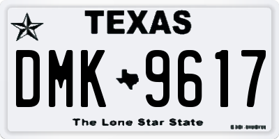 TX license plate DMK9617