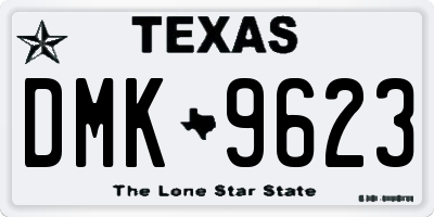 TX license plate DMK9623