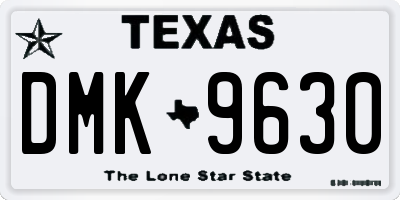 TX license plate DMK9630