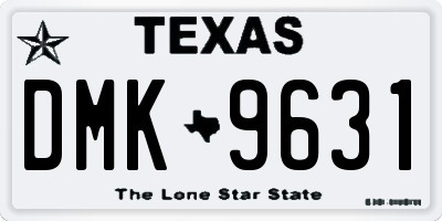 TX license plate DMK9631