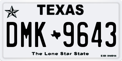 TX license plate DMK9643