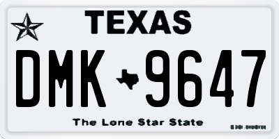 TX license plate DMK9647