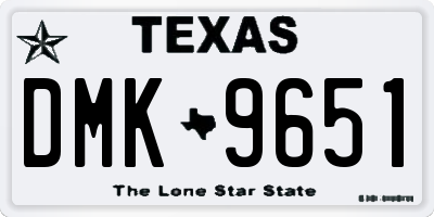 TX license plate DMK9651