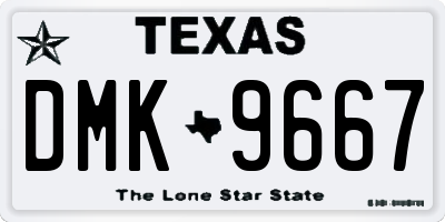 TX license plate DMK9667