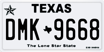TX license plate DMK9668