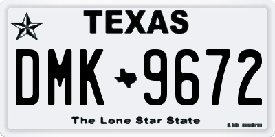 TX license plate DMK9672