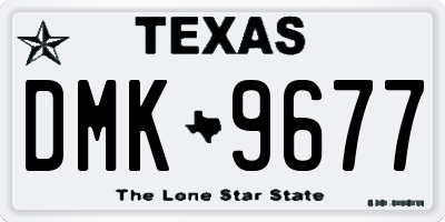 TX license plate DMK9677