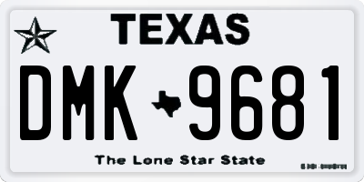 TX license plate DMK9681