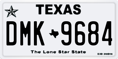 TX license plate DMK9684