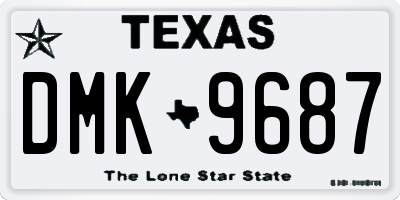 TX license plate DMK9687