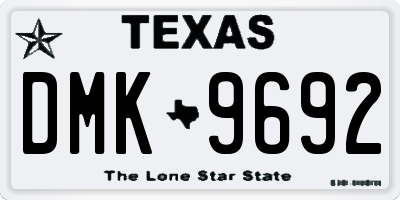 TX license plate DMK9692