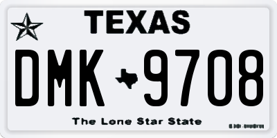 TX license plate DMK9708