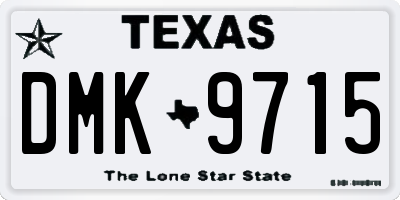 TX license plate DMK9715