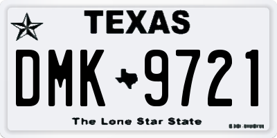 TX license plate DMK9721