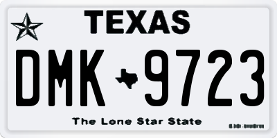 TX license plate DMK9723