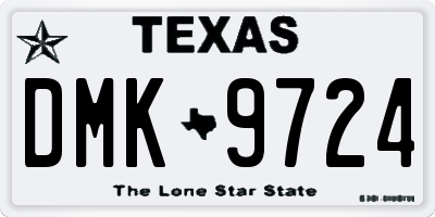 TX license plate DMK9724