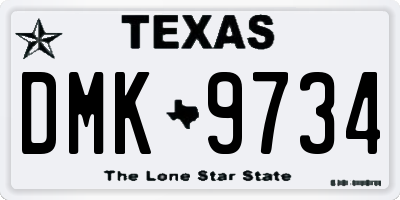 TX license plate DMK9734