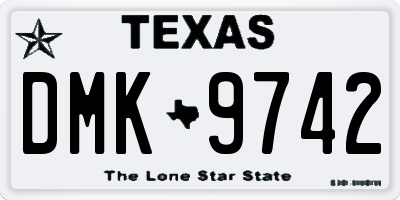 TX license plate DMK9742