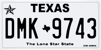 TX license plate DMK9743