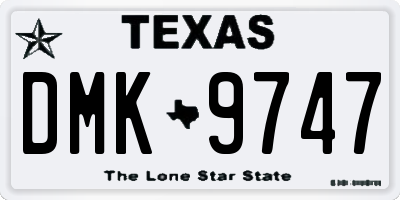 TX license plate DMK9747