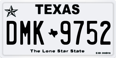 TX license plate DMK9752