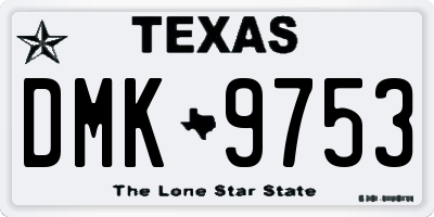 TX license plate DMK9753
