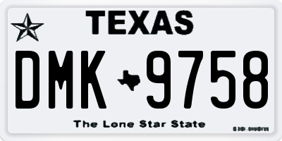 TX license plate DMK9758