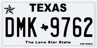 TX license plate DMK9762