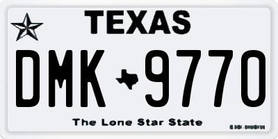 TX license plate DMK9770