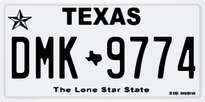 TX license plate DMK9774