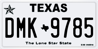 TX license plate DMK9785