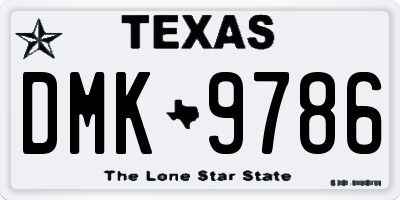 TX license plate DMK9786