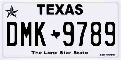 TX license plate DMK9789