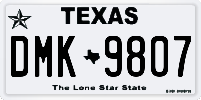 TX license plate DMK9807