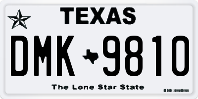 TX license plate DMK9810