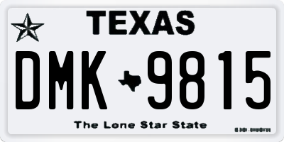 TX license plate DMK9815