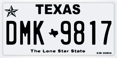 TX license plate DMK9817