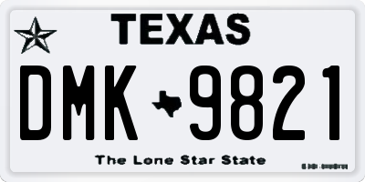 TX license plate DMK9821